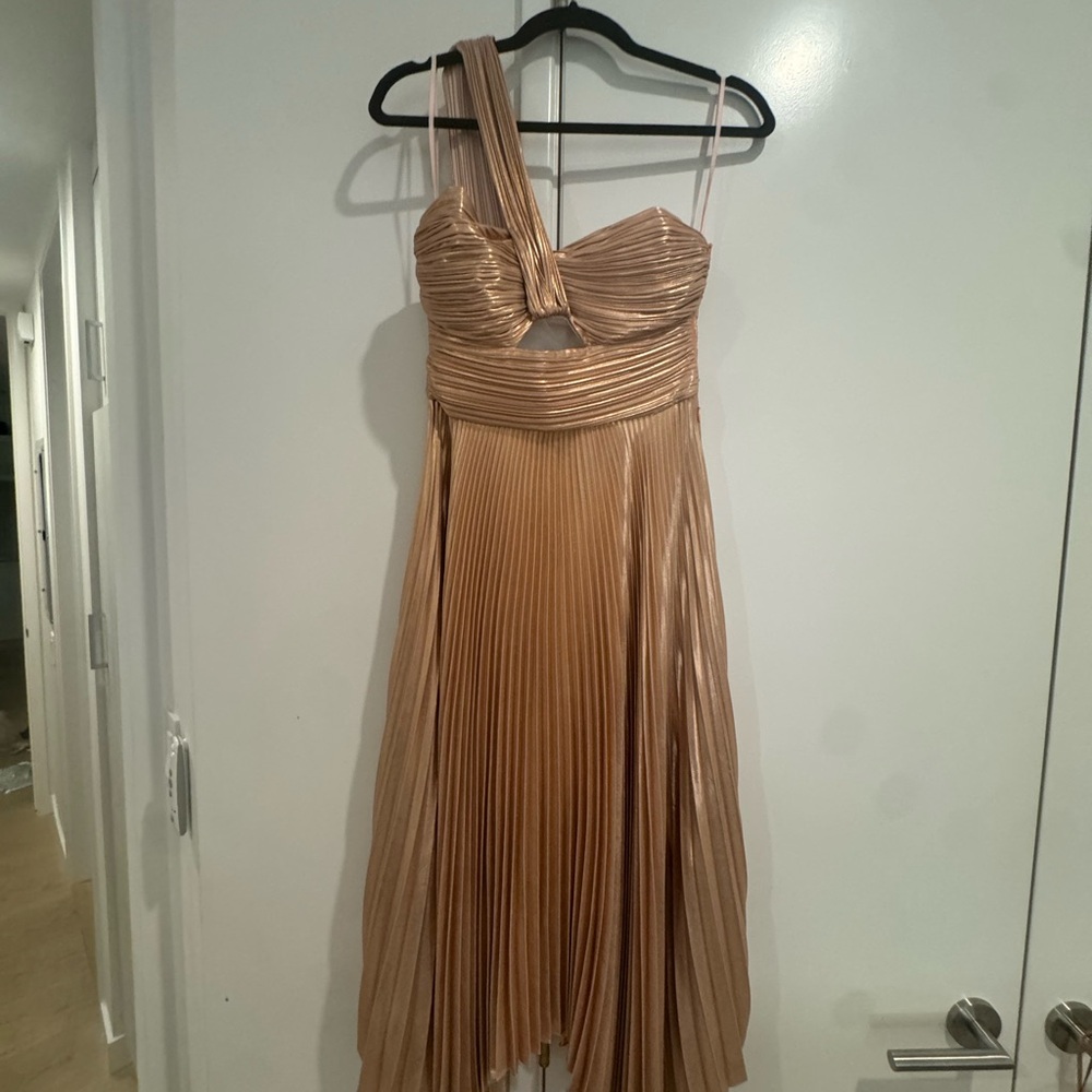 ALC aurora Rose Gold Pleated Dress